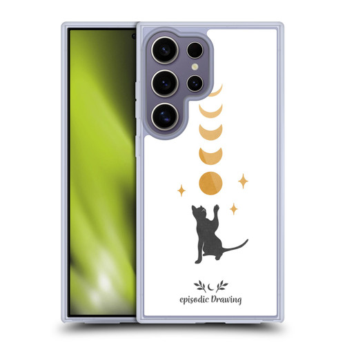 Episodic Drawing Mix Illustrations Cat And Moon Soft Gel Case for Samsung Galaxy S25 Ultra & MagSafe