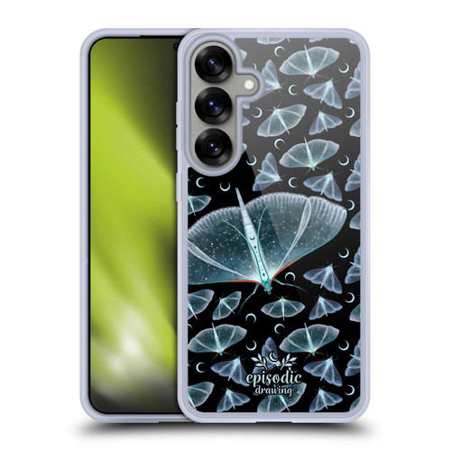 Episodic Drawing Moth Patterns Translucent Soft Gel Case for Samsung Galaxy S25+ & MagSafe