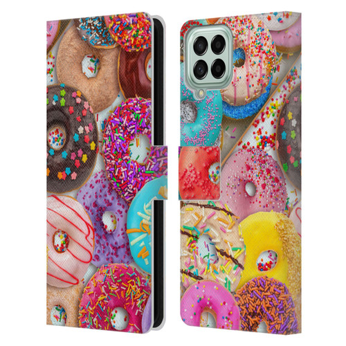 Aimee Stewart Colourful Sweets Donut Noms Leather Book Wallet Case Cover For Samsung Galaxy M53 (2022)