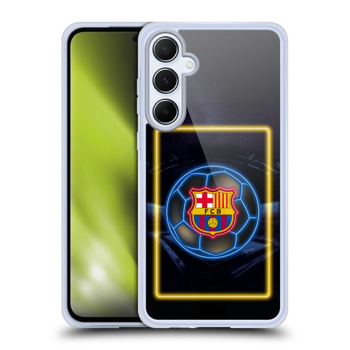 FC Barcelona Neon Logo Soft Gel Case for Samsung Galaxy A55 5G