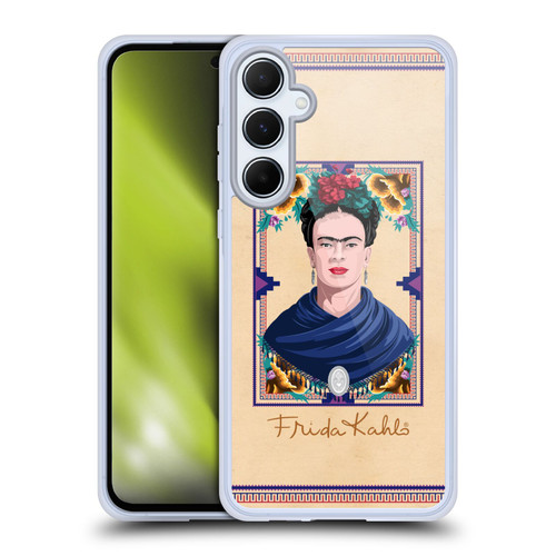 Frida Kahlo Portrait Blue Soft Gel Case for Samsung Galaxy A55 5G