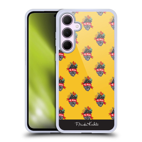 Frida Kahlo Typography Heart Pattern Soft Gel Case for Samsung Galaxy A35 5G
