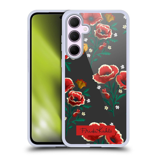 Frida Kahlo Flowers Red Soft Gel Case for Samsung Galaxy A35 5G