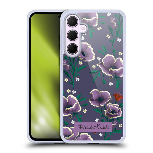 Frida Kahlo Flowers Purple Soft Gel Case for Samsung Galaxy A35 5G