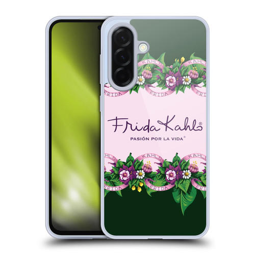 Frida Kahlo Purple Florals Border Soft Gel Case for Samsung Galaxy A36 5G