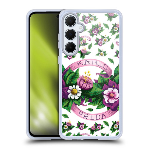 Frida Kahlo Purple Florals Ribbon Soft Gel Case for Samsung Galaxy A55 5G