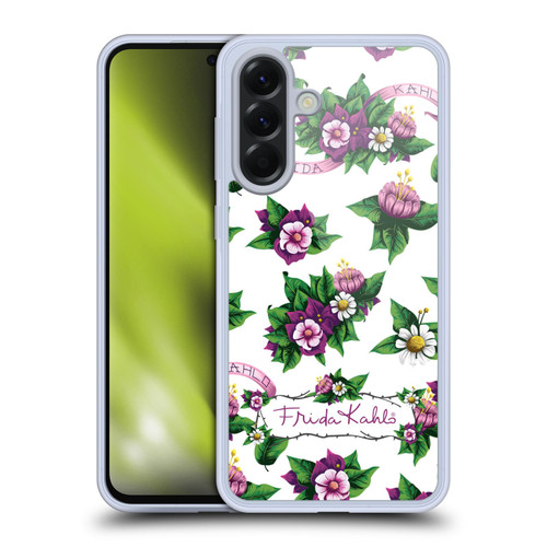 Frida Kahlo Purple Florals Pattern Soft Gel Case for Samsung Galaxy A56 5G