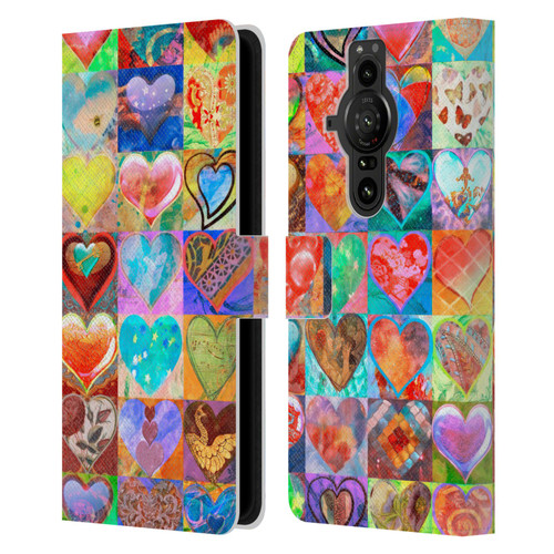 Aimee Stewart Colourful Sweets Hearts Grid Leather Book Wallet Case Cover For Sony Xperia Pro-I