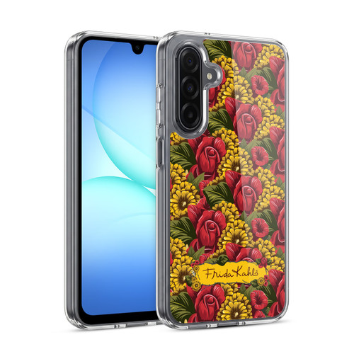 Frida Kahlo Red Florals Pattern Soft Gel Case for Samsung Galaxy A17 4G / 5G