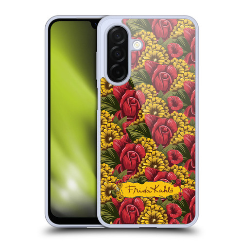 Frida Kahlo Red Florals Pattern Soft Gel Case for Samsung Galaxy A26 5G