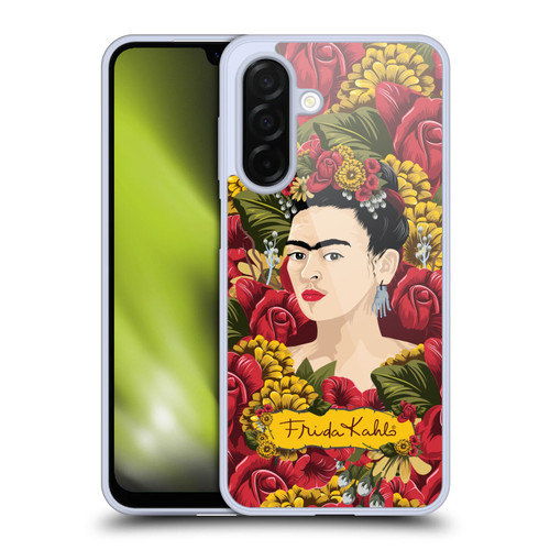 Frida Kahlo Red Florals Portrait Pattern Soft Gel Case for Samsung Galaxy A26 5G