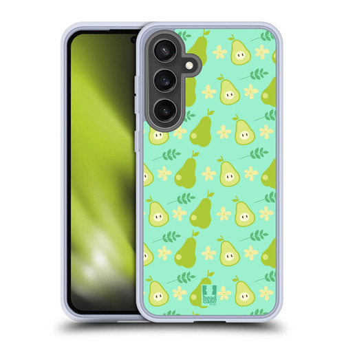 Head Case Designs Fruit Patterns Pears Soft Gel Case for Samsung Galaxy S24 FE & MagSafe