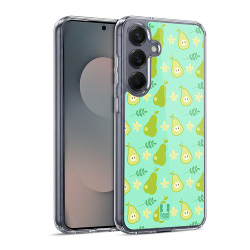 Head Case Designs Fruit Patterns Pears Soft Gel Case for Samsung Galaxy S25 & MagSafe