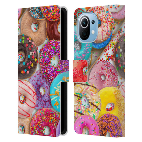 Aimee Stewart Colourful Sweets Donut Noms Leather Book Wallet Case Cover For Xiaomi Mi 11