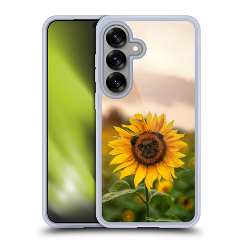 Pixelmated Animals Surreal Pets Pugflower Soft Gel Case for Samsung Galaxy S25 & MagSafe