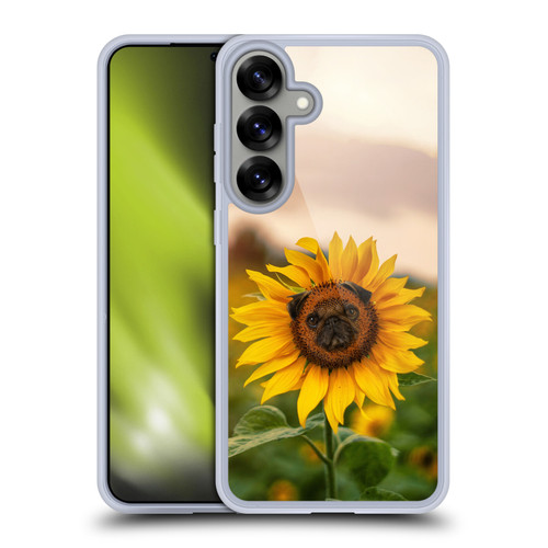 Pixelmated Animals Surreal Pets Pugflower Soft Gel Case for Samsung Galaxy S25+ & MagSafe