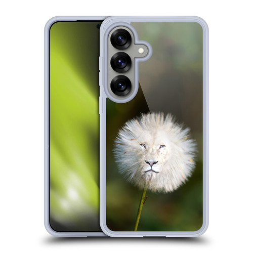 Pixelmated Animals Surreal Wildlife Dandelion Soft Gel Case for Samsung Galaxy S25 & MagSafe