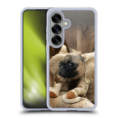 Pixelmated Animals Surreal Wildlife Pugephant Soft Gel Case for Samsung Galaxy S25 & MagSafe