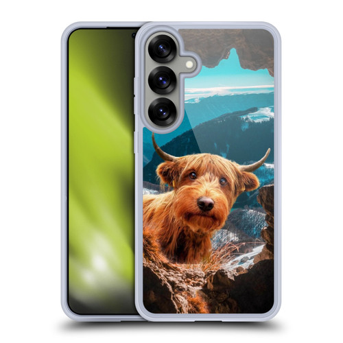 Pixelmated Animals Surreal Wildlife Cowpup Soft Gel Case for Samsung Galaxy S25+ & MagSafe