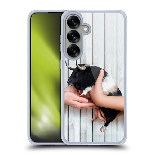 Pixelmated Animals Surreal Wildlife Guinea Bull Soft Gel Case for Samsung Galaxy S25+ & MagSafe