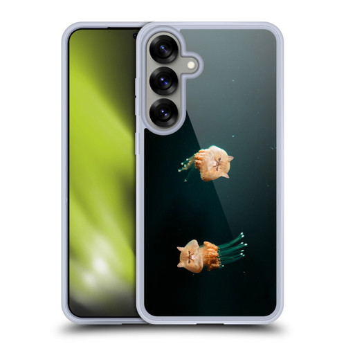 Pixelmated Animals Surreal Pets Jellyfish Cats Soft Gel Case for Samsung Galaxy S25+ & MagSafe