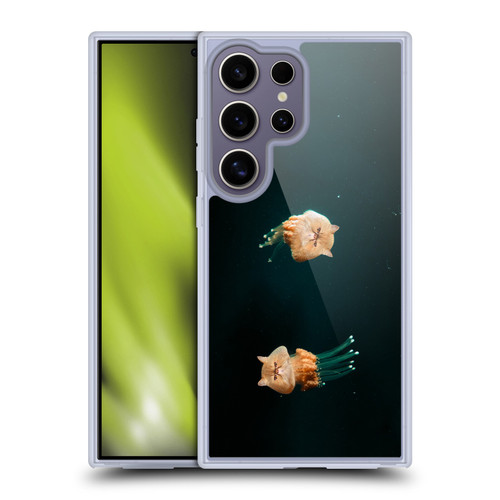 Pixelmated Animals Surreal Pets Jellyfish Cats Soft Gel Case for Samsung Galaxy S25 Ultra & MagSafe