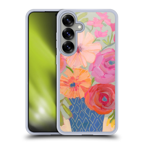 Suzanne Allard Floral Graphics Blue Diamond Soft Gel Case for Samsung Galaxy S25+ & MagSafe