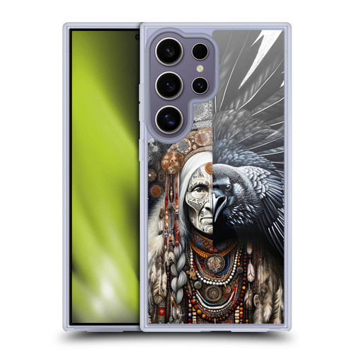 Shambhala Light Visionary Art Celestial Graphics Ravens-Face Soft Gel Case for Samsung Galaxy S25 Ultra & MagSafe