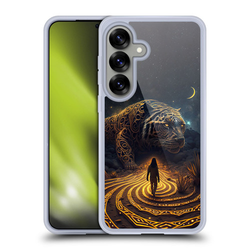 Shambhala Light Visionary Art Ethereal Graphics Big Cat Glow Soft Gel Case for Samsung Galaxy S25 & MagSafe
