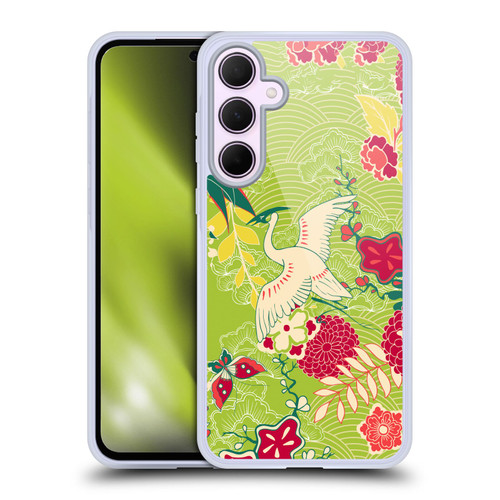 Haroulita Birds And Flowers Japanese Bird Soft Gel Case for Samsung Galaxy A35 5G