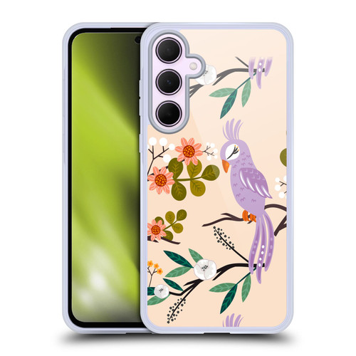 Haroulita Birds And Flowers Lavender Soft Gel Case for Samsung Galaxy A35 5G