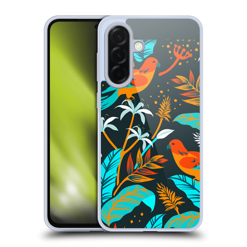 Haroulita Birds And Flowers Orange Blue Soft Gel Case for Samsung Galaxy A36 5G