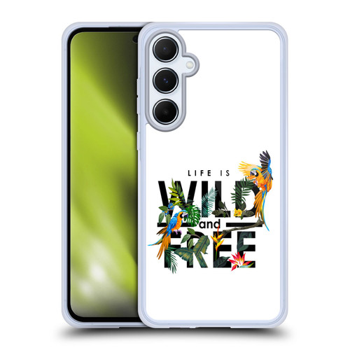 Haroulita Birds And Flowers Wild And Free Soft Gel Case for Samsung Galaxy A55 5G