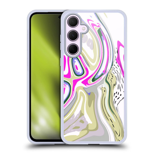 Haroulita Liquid Marble Magenta Swirl Soft Gel Case for Samsung Galaxy A35 5G