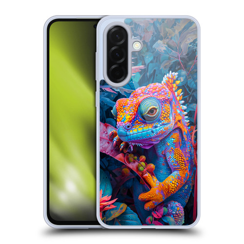Haroulita Mix Art Animals Iguana Blue And Orange Soft Gel Case for Samsung Galaxy A36 5G