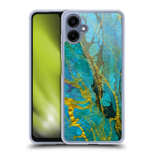 Haroulita Marble Yellow Teal Soft Gel Case for Samsung Galaxy A06 4G / 5G