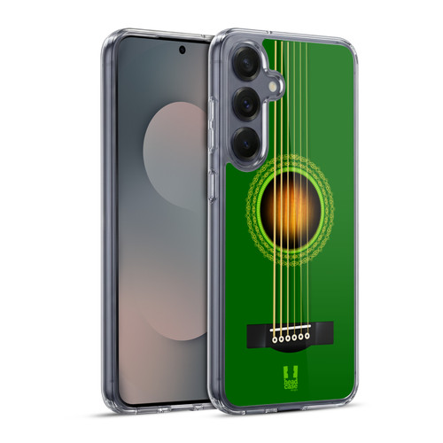 Head Case Designs Acoustic Guitar Green Soft Gel Case for Samsung Galaxy S25+ & MagSafe