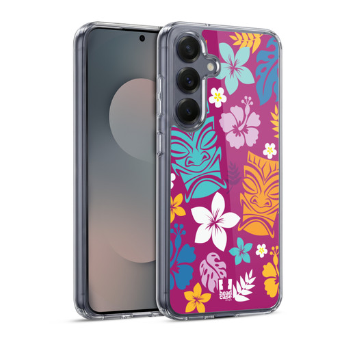 Head Case Designs Hawaiian Patterns Tiki Soft Gel Case for Samsung Galaxy S25 & MagSafe