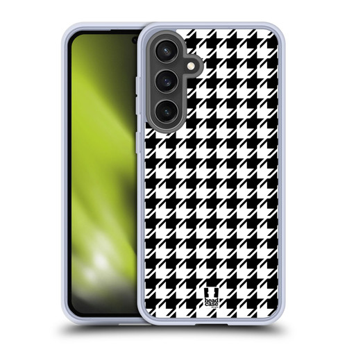 Head Case Designs Houndstooth-Patterns Black Soft Gel Case for Samsung Galaxy S24 FE & MagSafe