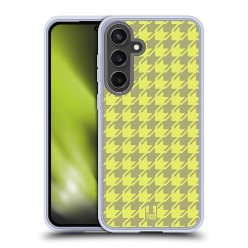 Head Case Designs Houndstooth-Patterns Yellow Soft Gel Case for Samsung Galaxy S24 FE & MagSafe