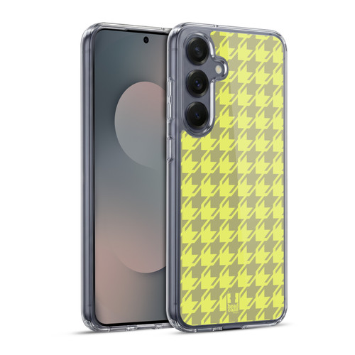Head Case Designs Houndstooth-Patterns Yellow Soft Gel Case for Samsung Galaxy S25+ & MagSafe