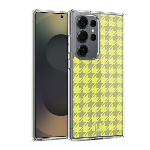Head Case Designs Houndstooth-Patterns Yellow Soft Gel Case for Samsung Galaxy S25 Ultra & MagSafe