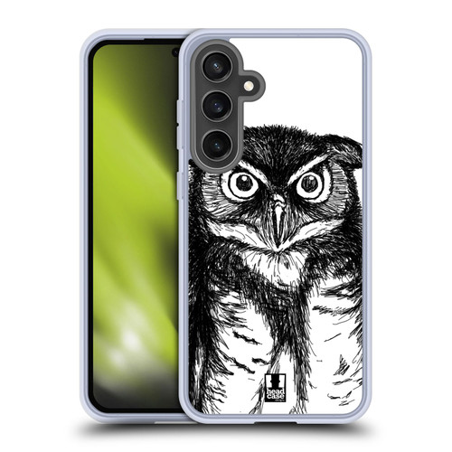 Head Case Designs Hand Drawn Animals Owl Sketch Soft Gel Case for Samsung Galaxy S24 FE & MagSafe