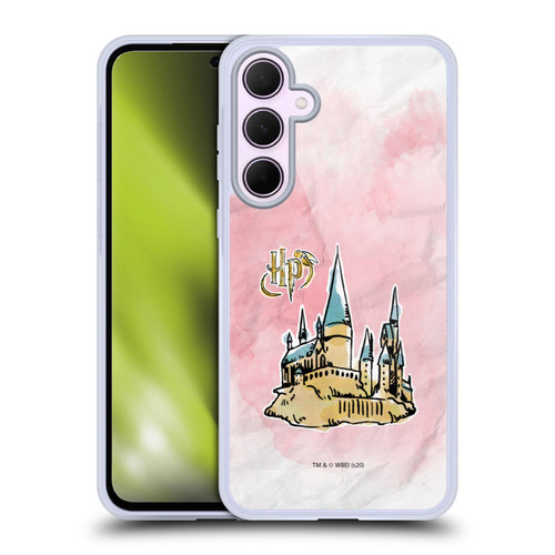 Harry Potter Deathly Hallows XVII Logo And Castle Soft Gel Case for Samsung Galaxy A35 5G