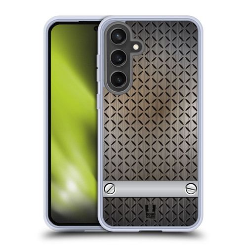 Head Case Designs Industrial Textures Stained Steel Soft Gel Case for Samsung Galaxy S24 FE & MagSafe