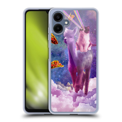 Random Galaxy Space Pizza Ride Lazer Cat Riding Llama Soft Gel Case for Samsung Galaxy A06 4G / 5G