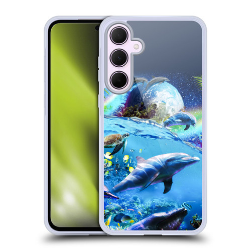 Random Galaxy Animals Galaxy Dolphins Soft Gel Case for Samsung Galaxy A35 5G