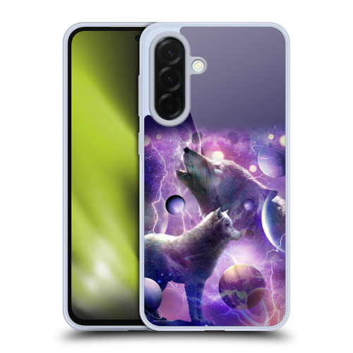 Random Galaxy Animals Cosmic Wolf Space Soft Gel Case for Samsung Galaxy A36 5G