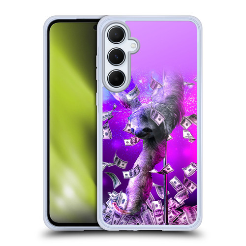 Random Galaxy Animals Dancing Strip Pole Sloth Soft Gel Case for Samsung Galaxy A55 5G