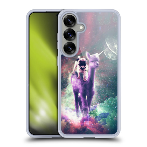 Random Galaxy Space Unicorn Ride Pug Riding Llama Soft Gel Case for Samsung Galaxy S25+ & MagSafe